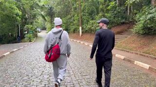 Euerickdiaz & Maloka get naked after intense workout and pound a trainer's big cock in public