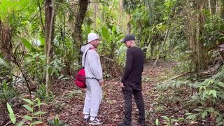 Euerickdiaz & Maloka get naked after intense workout and pound a trainer's big cock in public