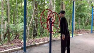 Euerickdiaz & Maloka get naked after intense workout and pound a trainer's big cock in public