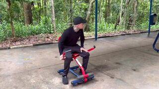 Euerickdiaz & Maloka get naked after intense workout and pound a trainer's big cock in public