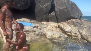 Neguim Reborn's first time on the beach with a huge black cock & ballbusting skills!