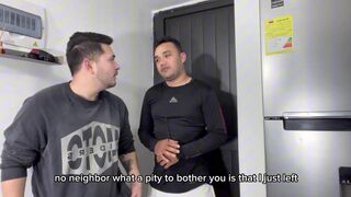 Watch my young neighbor dominate and take a hot anal creampie from my man's ass