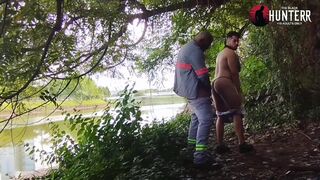 Char Avila strips & fucks The Hunter in public in her underwear