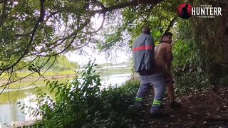 Char Avila strips & fucks The Hunter in public in her underwear