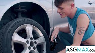 Avery Jones & Michael Jackman take turns riding and rimming each other's big dicks in a wild bareback threesome - 2 image