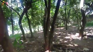 Watch Char Avila, Nobre Dotado & The Hunter's wild bareback interracial park blowjob fetish fun! - 1 image