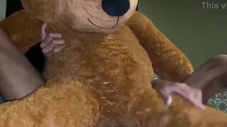 Watch Asafe Santtos take a huge bareback cock in her teddy bear and get milked - 8 image