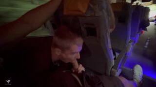 Kit Belove and Falcon Al get aroused on a public bus ride and suck and eat their own jizz - 11 image