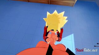 Watch Kiba & Boruto take a raw anal pounding in POV with a big dick, blowjob, and a messy creampie - 8 image