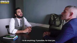 Joao Alves and Victor Nalla dominate and penetrate a mature boss in public sauna - 5 image