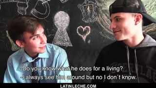 Watch as this hot Latina with hairys takes on two horny guys in a wild interracial threesome - 4 image