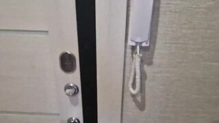 Archik's tight pussy devoured by a monster cock on the doorstep - a homemade compilation