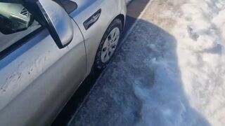 Archik takes a wild bareback pounding on a road laydown with a cum-filled creampie