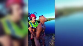 Watch Dropboyfloripabrasil and Ivan_dot21 take on a hung stud in a abandoned house filled with cock - 13 image