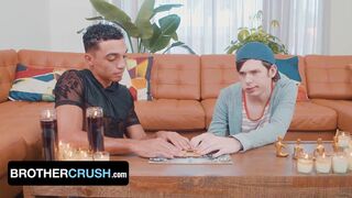Stepbro Amone Bane's huge cock makes Dares Dakota Lovell & Xavier Aries creampied in a wild bareback roleplay - 5 image