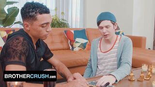 Stepbro Amone Bane's huge cock makes Dares Dakota Lovell & Xavier Aries creampied in a wild bareback roleplay - 7 image