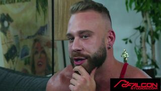 Devin Franco's tight ass stretched wide by Brogan's massive pierced cock & filled with his own jizz - 2 image