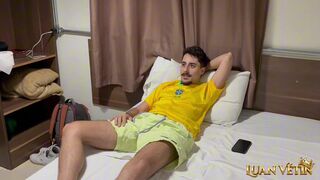 Ian Surfista & Luan Vetin watch Brazil vs. Haiti with their bisexual friend in public