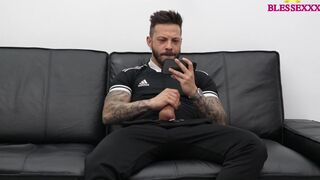 Magic Javi & John Brachalli share a raw, hot blowjob with their ex-girlfriend's brother - bear, bareback, homemade, tattoo