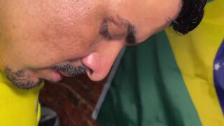Brazilian gangbang with rough anal & blowjobs by a group of guys in POV action - 14 image