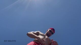 Falcon Al & Kit Belove take turns pounding a beach with intense anal action