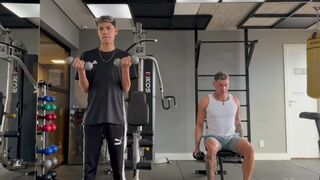 Jair Allves gets his tight ass drilled by his gym buddy's massive cock - 1 image