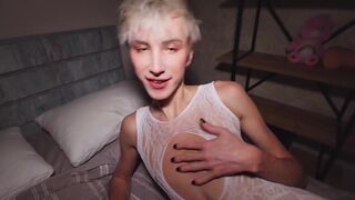 Oliver StrePar & Kira Blooms take on Cute Sissy Crossdresser's long uncut cock