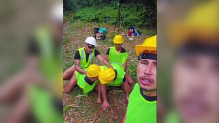 Luccas Melo, Diholiver25, and Junior Delao engage in a wild bareback orgy in public - 12 image