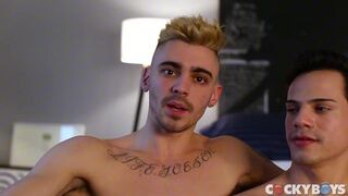 Levi Karter and Asher Hawk take it up the ass and get covered in jizz - 1 image