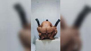 Watch these two sluts humiliated as they take a hard bareback pounding from a well-endowed delivery guy - 12 image