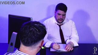 Bob Willian & cardosoarthurx interview fat, chubby office boy, Fernando Devil, in wild bareback office sex tape - 9 image