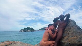 Renato Carioca Rj dominates and pounds a group of guys on Abrico Beach, Rio de Janeiro