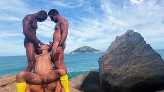Renato Carioca Rj dominates and pounds a group of guys on Abrico Beach, Rio de Janeiro - 13 image