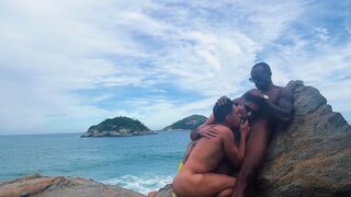 Renato Carioca Rj dominates and pounds a group of guys on Abrico Beach, Rio de Janeiro