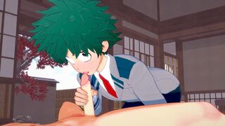 My Hero Academia Yaoi - Deku x Shouto Handjob and Blowjob - 10 image