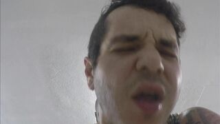 Tattoo bottom sucks BBC in car and gets fuck - 14 image