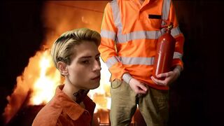 Fireman put out the fire with sperm - 1 image