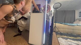 Hot homemade gangbang of fucking faggots