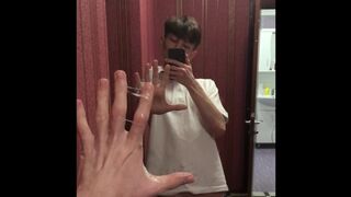Dream Boy beautifully Masturbation on herself at the Mirror / Big Dick 23cm - 1 image