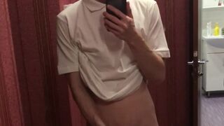 Dream Boy beautifully Masturbation on herself at the Mirror / Big Dick 23cm - 10 image