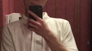 Dream Boy beautifully Masturbation on herself at the Mirror / Big Dick 23cm - 12 image