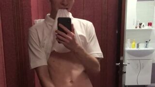 Dream Boy beautifully Masturbation on herself at the Mirror / Big Dick 23cm - 9 image