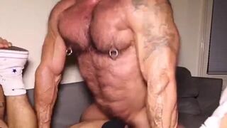 Hairy Muscle Dom Top Pounds Sub Bottom Rough Fuck Sneakers - 15 image