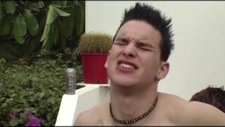 amazing exhib cruising for two sexy twinks friends fucking - 10 image