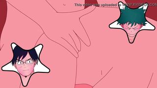 Tenya Iida tries to have fun with Midoriyas ass