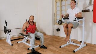Thomas Ride and Luke Ward in locker room - 1 image