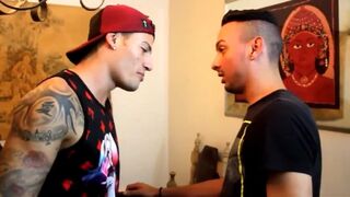 Youthful chaps barebacking