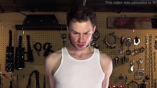 Hawt College Weenie Stuffed Bareback in Servitude - Gay S&M - 2 image