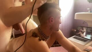 Happy Faggot has Head Shaved for Free before Brutal PUNISHING & TRAINING! - 2 image
